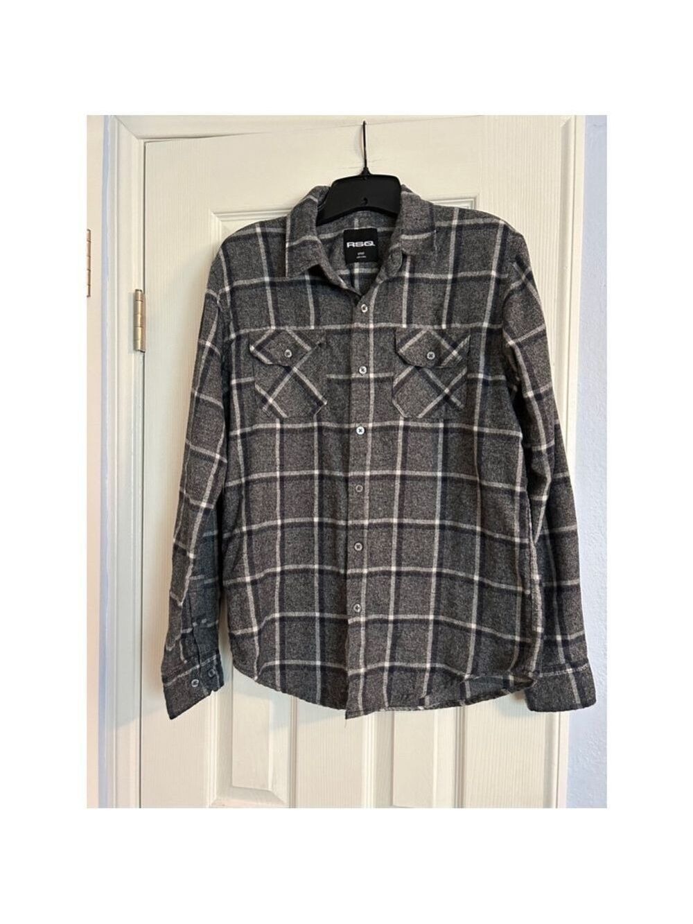 Men's RSQ Plaid Shirt Small Gray